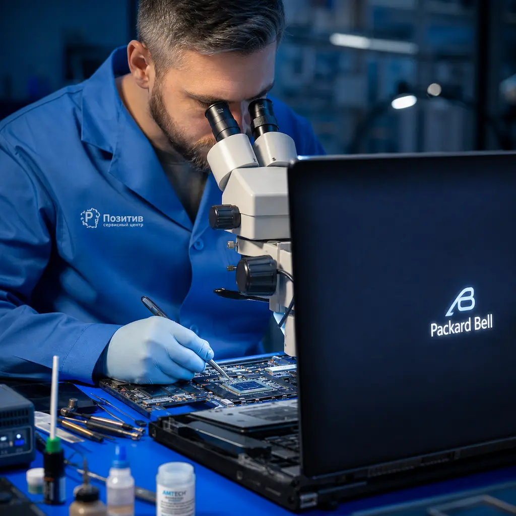 Замена видеокарты ноутбука Packard Bell в Коркино