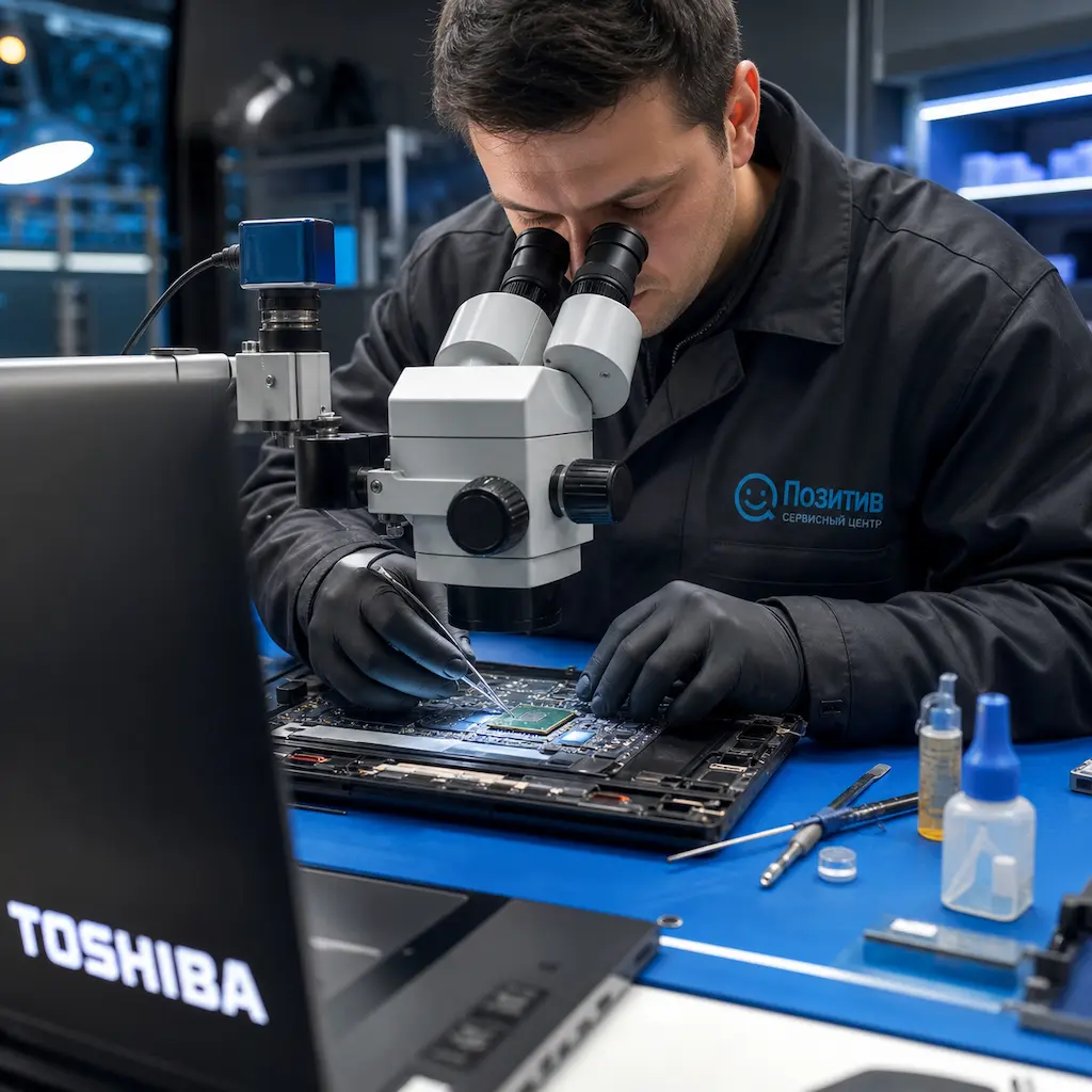 Замена видеокарты ноутбука Toshiba в Коркино