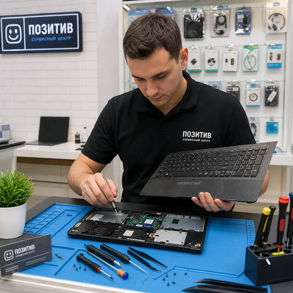заменить клавиатуру на ноутбуке Packard Bell в Коркино