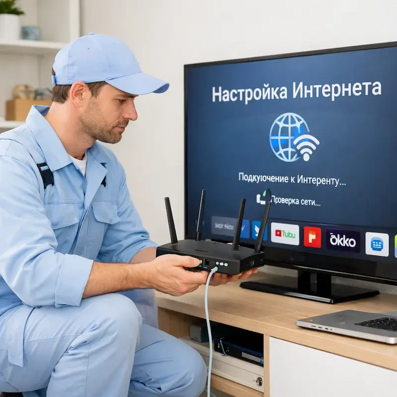 Настройка интернета на телевизоре в Коркино