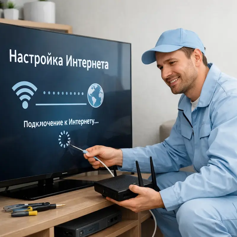 Настройка интернета на ТВ в Коркино