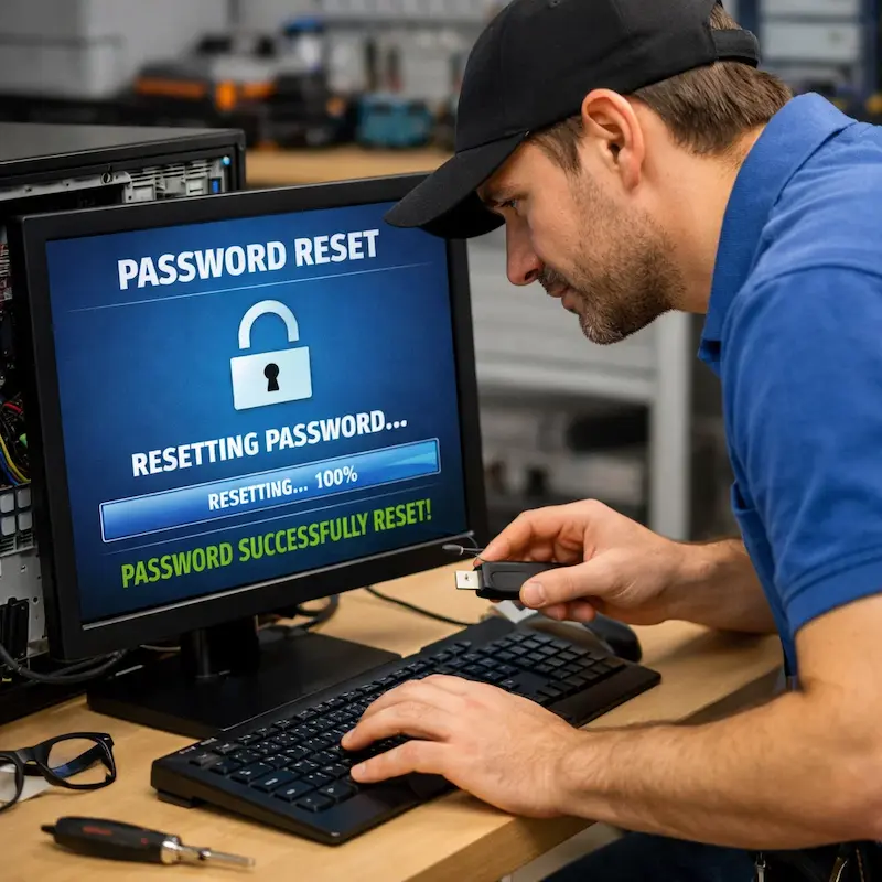 Сброс пароля от компьютера в Коркино