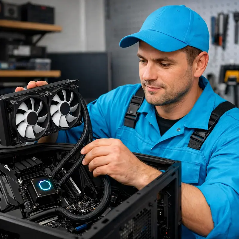 Установка водяного охлаждения на компьютер в Коркино