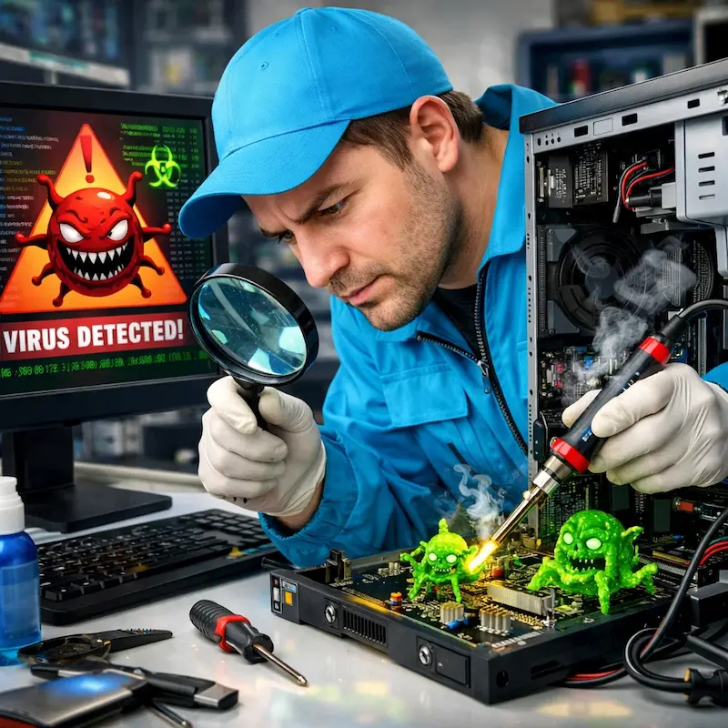 Вылечить компьютерный вирус в Коркино